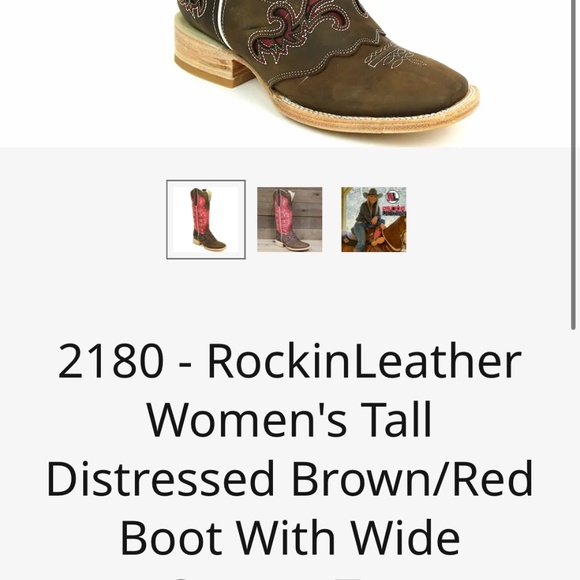 Rockin Leather Red and Brown women’s cowboy boots - Picture 2 of 4